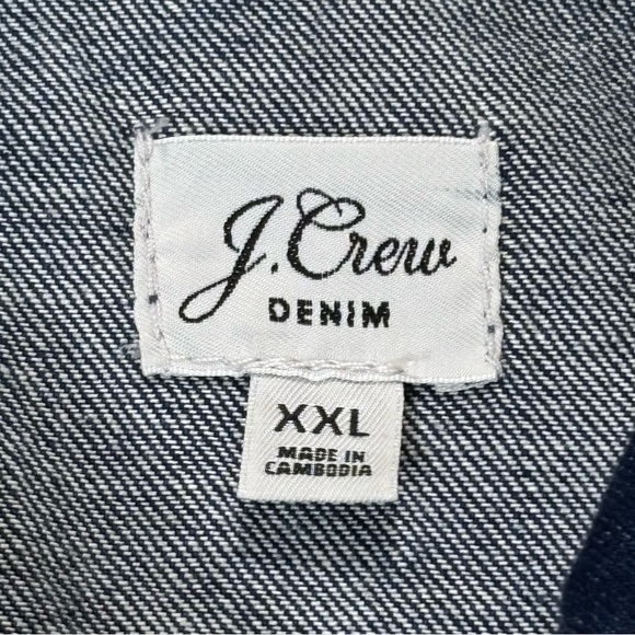 J. Crew Women’s Denim Trucker Jacket Dark Wash - Size XXL - Picture 3 of 3
